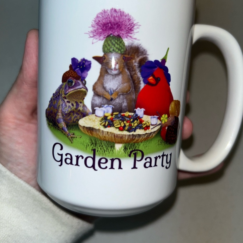 Garden Party Mug with Animal Design
